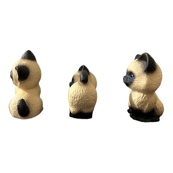 Lot of 3 Vintage Harvey Knox Siamese Kitty Cats Global Art Figurine - Picture 5 of 10